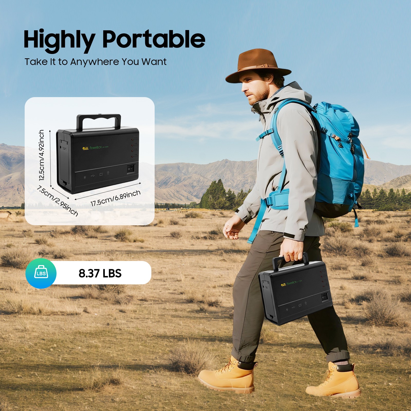 Portable Power Station with Solar Panel, Outdoor Generator Power Supply for Home