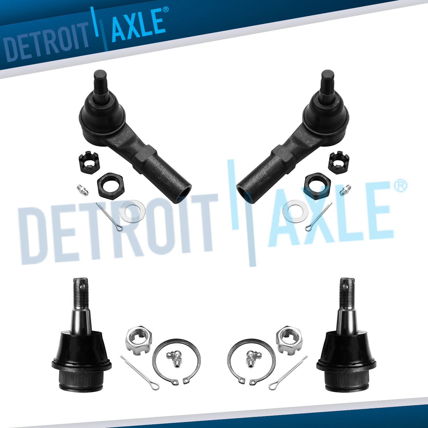 4pc Front Lower Ball Joint Outer Tierod Kit For 2002 2003 - 2005 Dodge Ram 1500