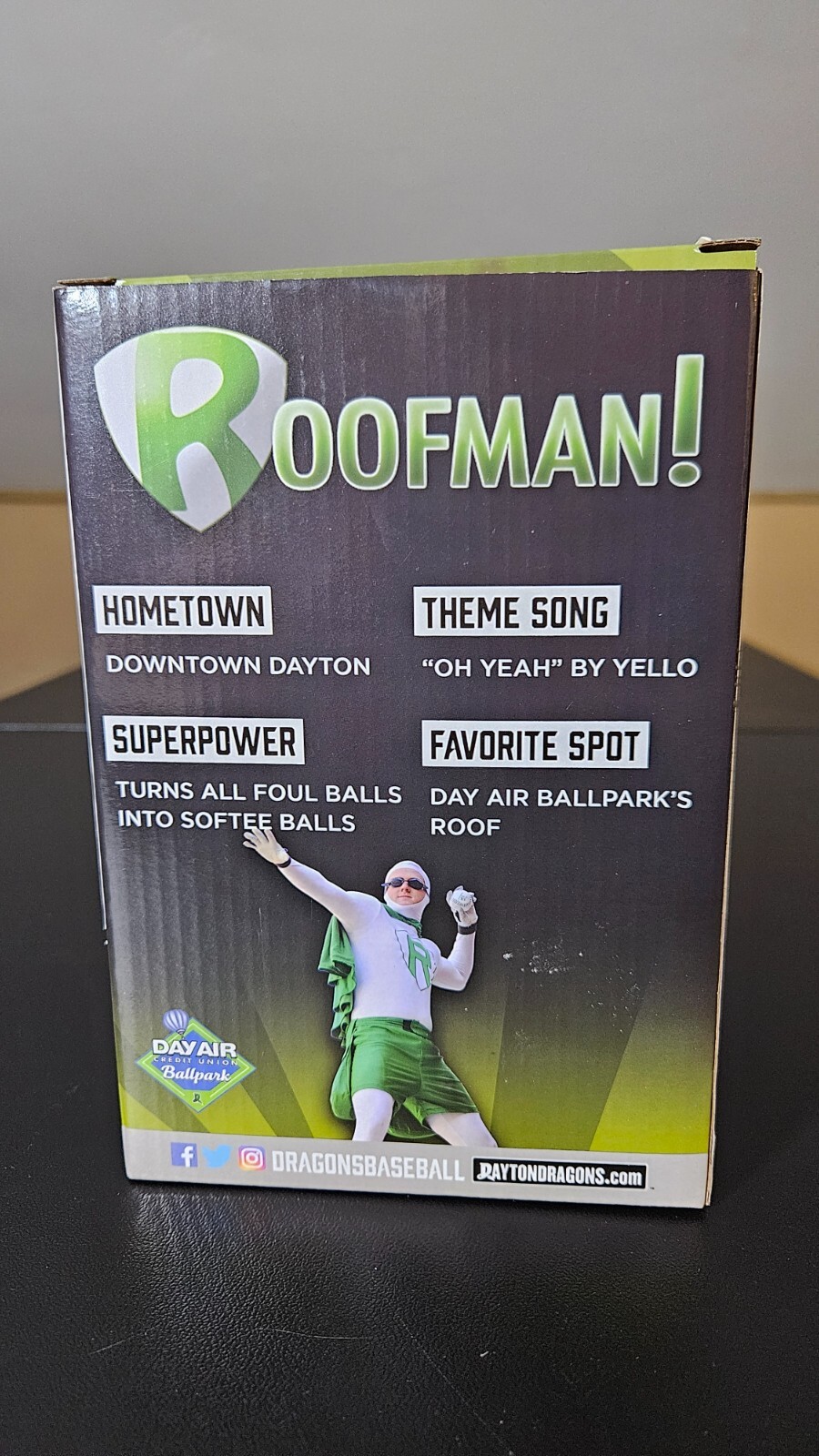 2022 Roofman Mascot Bobblehead Dayton Dragons