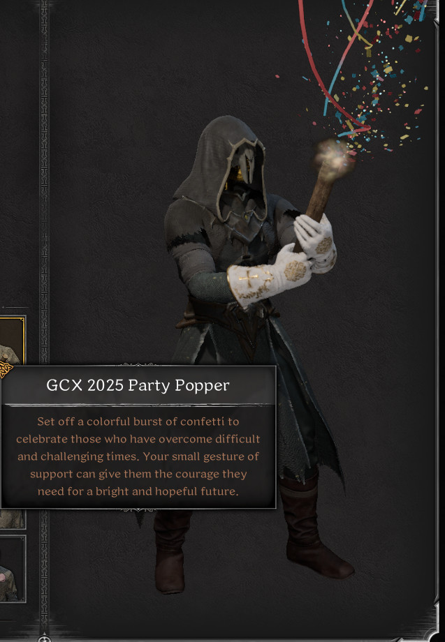 DARK AND DARKER GCX 2025 PARTY POPPER CODE