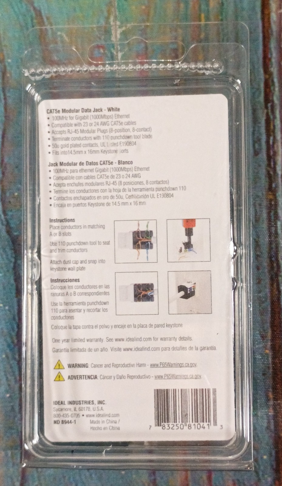 Ideal CAT5e Gigabit Keystone Data Jack - 10 Pack -NEW