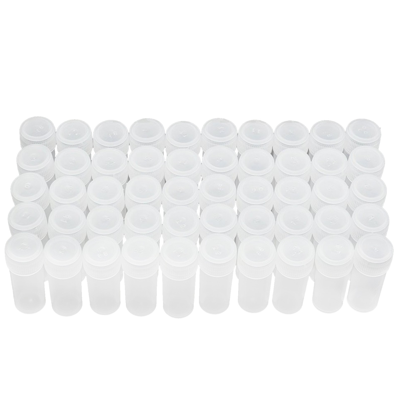50Pcs 5ml Volume Plastic Small Bottle Vial Storage Container Sample Collection k