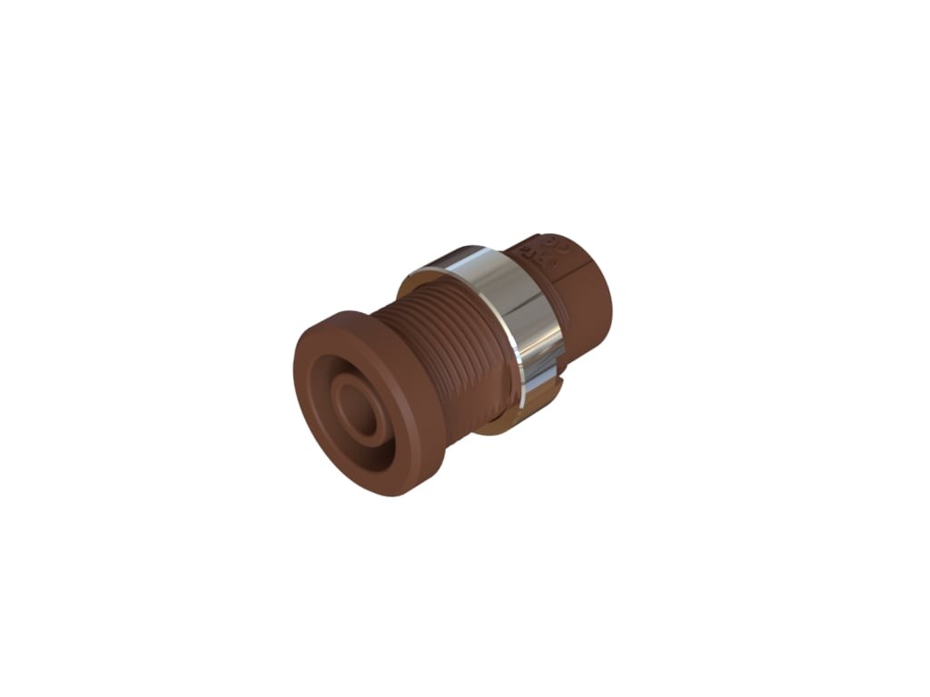 Cal Test CT4397-07-1 - 4mm Sheathed Jack, M3 Threaded Hole, Panel, UL, Brown