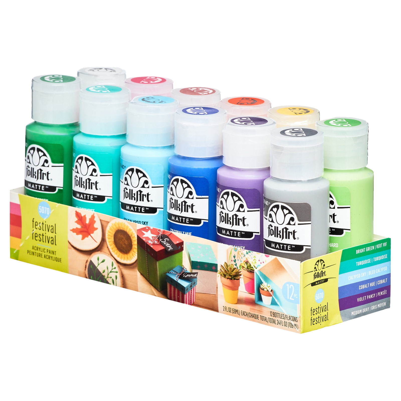 24 fl oz, 12 Piece, Paint Set, Festival,8.50 x 4.75 x 6.00 Inches