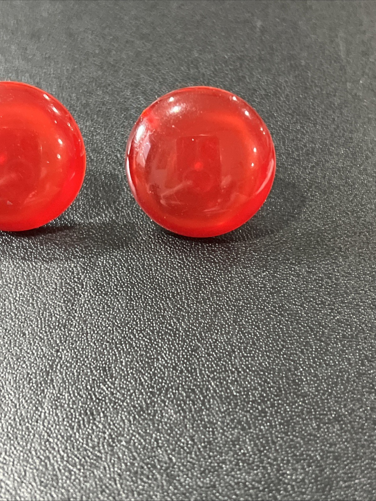 vintage red lucite Screw Back Earrings