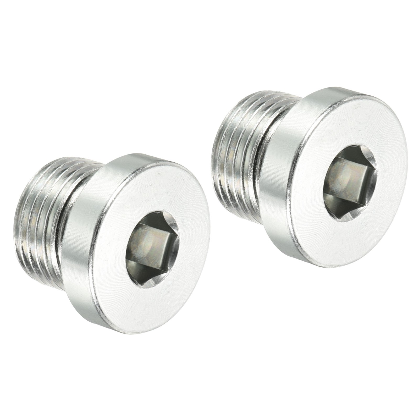 G3/8 Hex Head Pipe Fitting Plug, 2 Pack Male Thread 45# Steel Plug