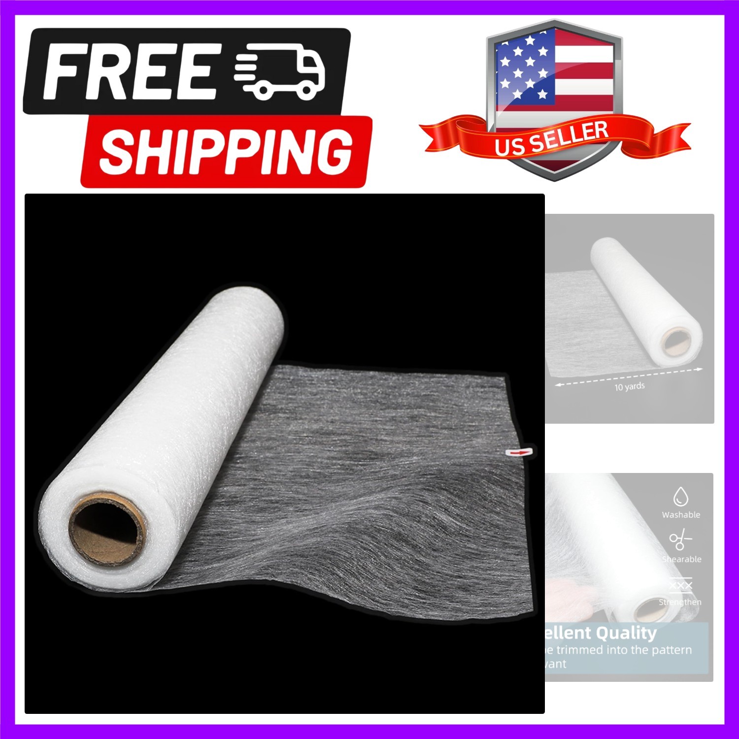 High-Quality Double-Sided Fusible Web - 12'' x 10 Yards for DIY Projects