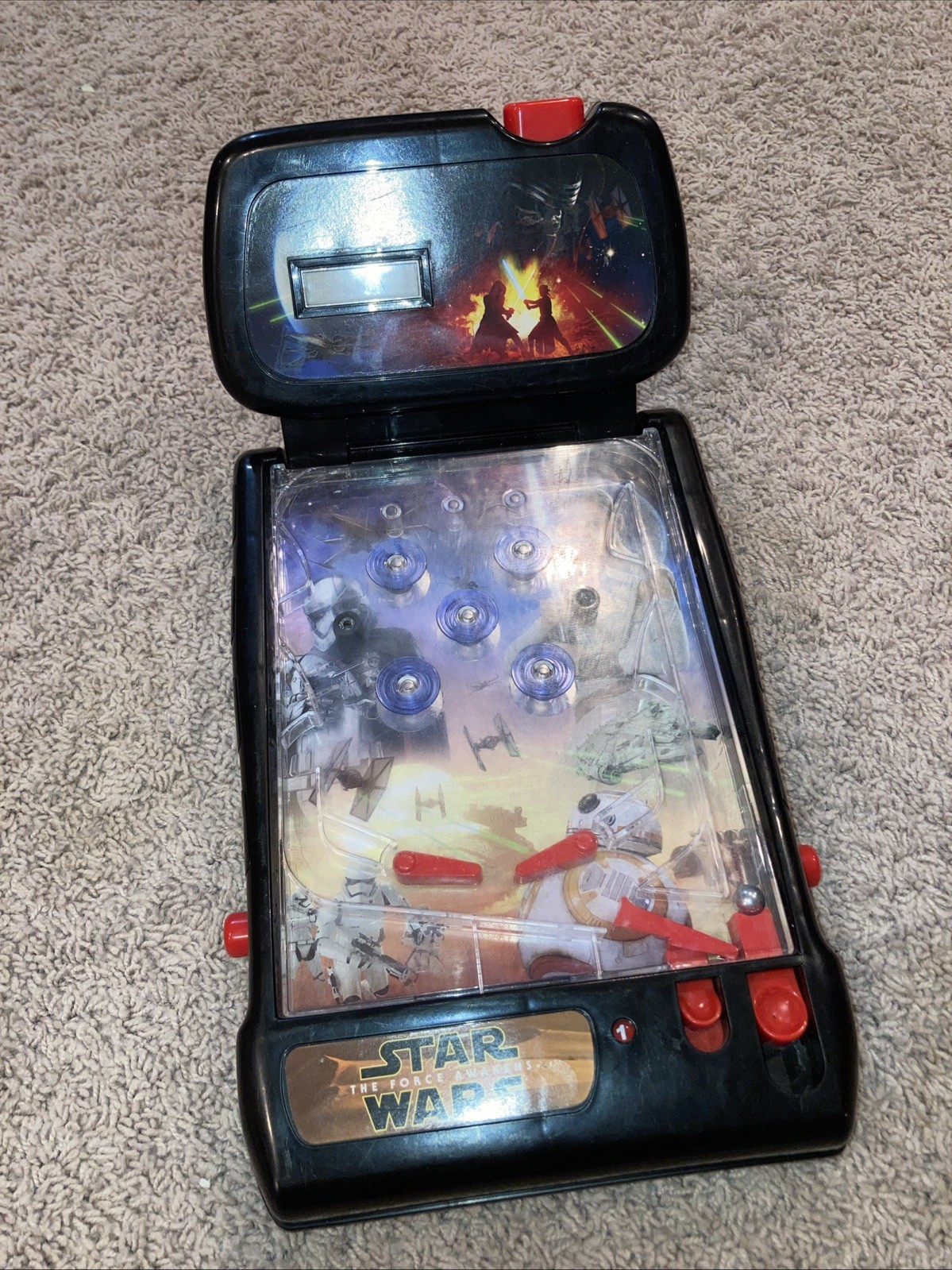 Star Wars The Force Awakens Pinball Machine Toy 2009 Works. Lights & Sounds