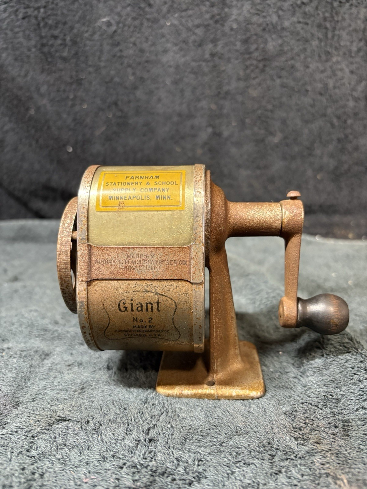 Vintage Giant No. 2 Pencil Sharpener Automatic Pencil Sharpener Co.
