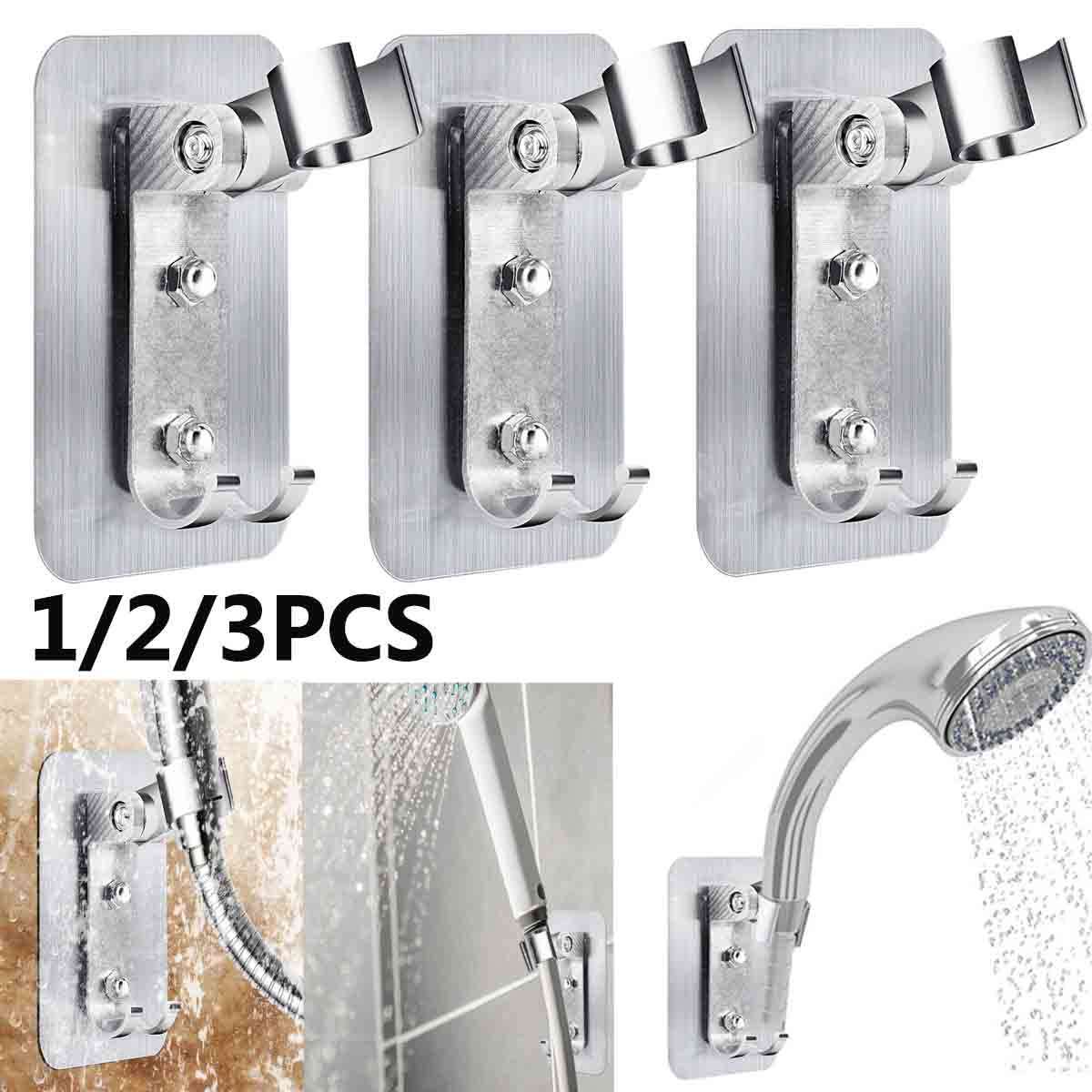 Adjustable Bathroom Shower Head Holder Self-adhesive Wall Mounted Shower Bracket