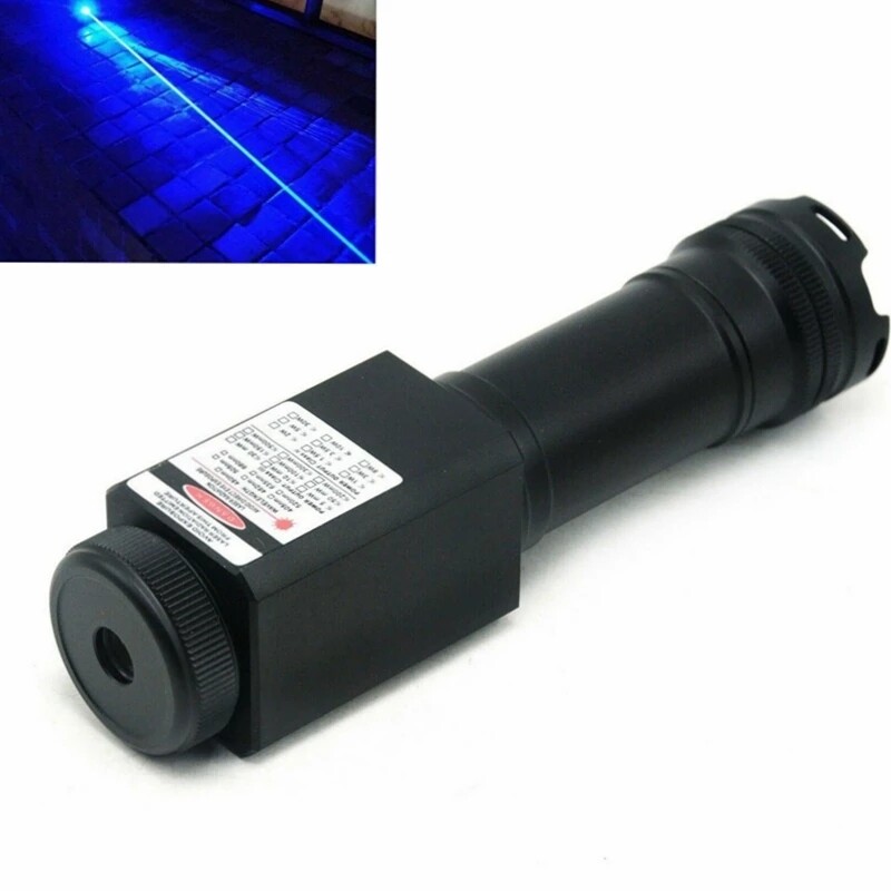 Focusable 465nm Blue Light Flashlight Waterproof  Laser Module 465T-5000 1mw