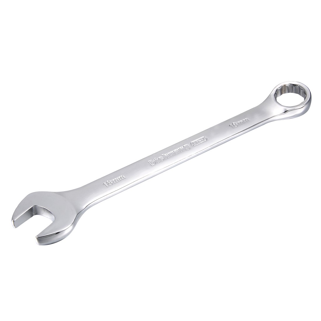Metric 18mm 12-Point Box Open End Combination Wrench Chrome Finish Cr-V