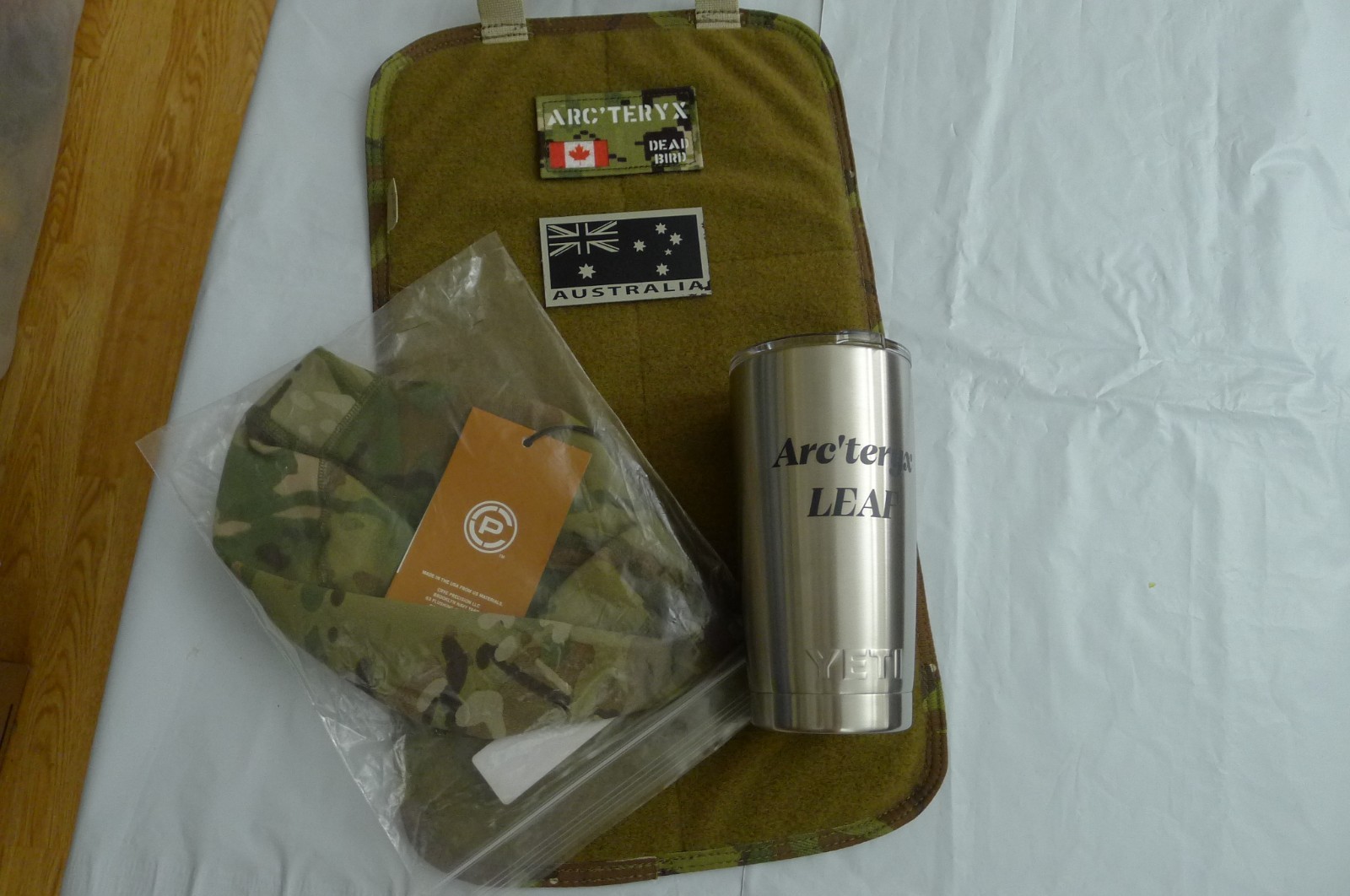 Arc'teryx LEAF extremely Patch, Yeti tumbler, LBT backpack insert, CP hat new