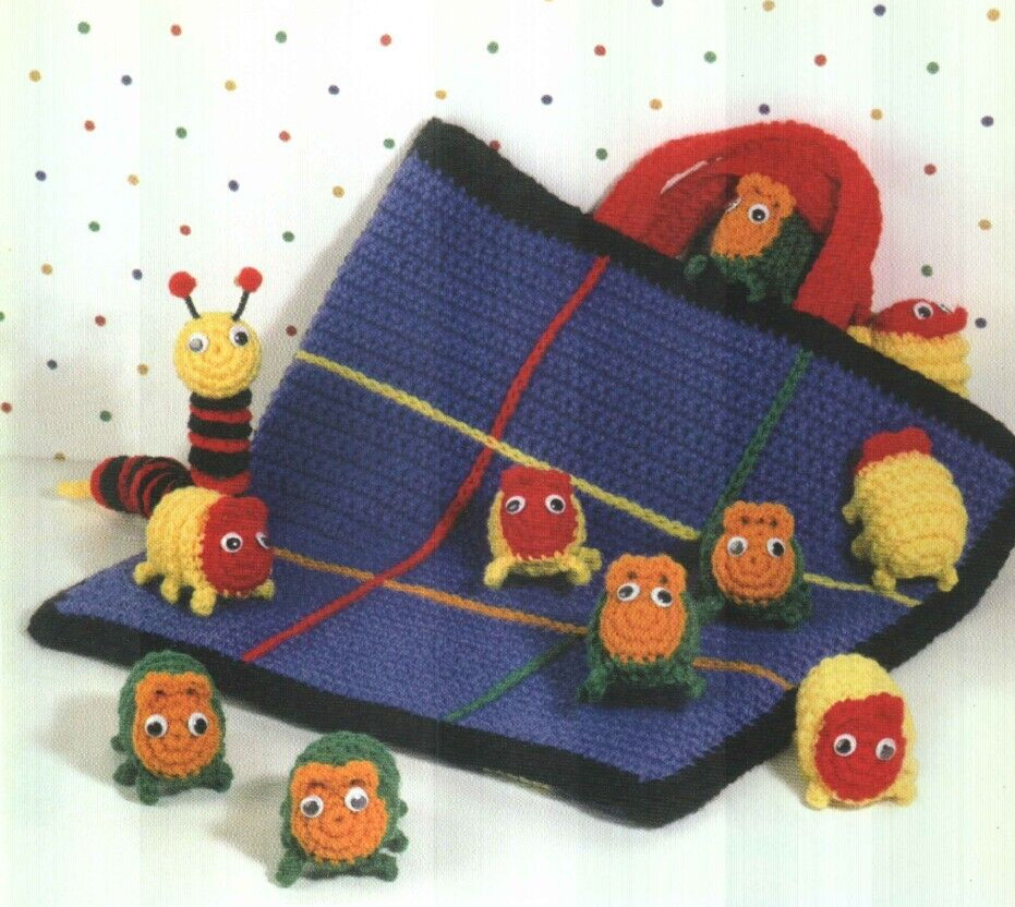 2-IN-1 GAMES TIC TAC TOE & CHECKERS TOY CROCHET PATTERN INSTRUCTIONS