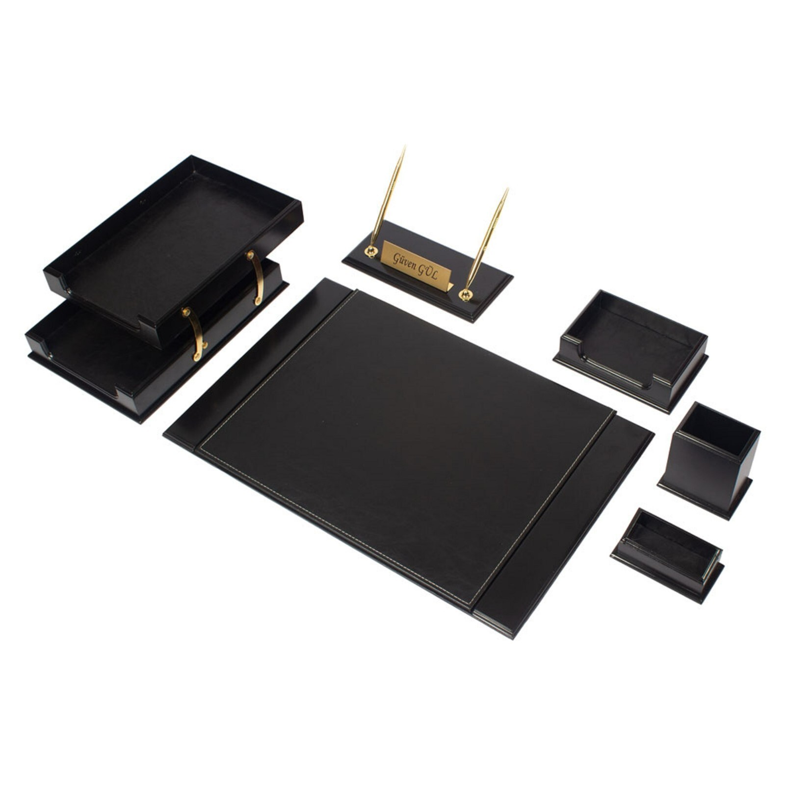 Prestige Desk Set-Leather Desk Organizer-Desk Organizer Set- 8 PCS