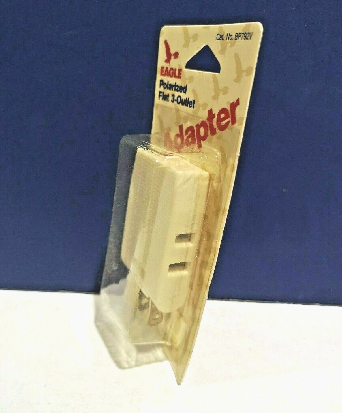 IVORY Single Polarized FLAT 3-Outlet Adapter 15A 125V Vintage NEW Eagle BP792V