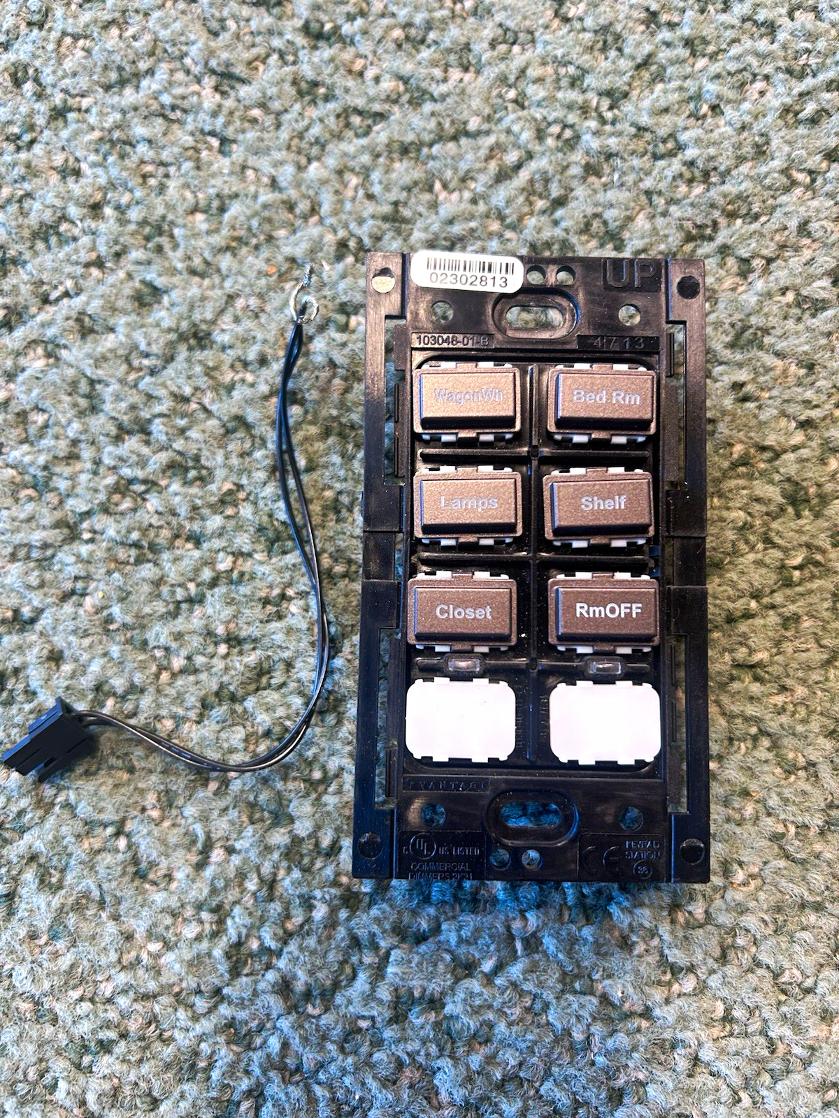 Vantage Controls 6 Button WireLink Keypad Station Bus Black w/ Pigtail Used