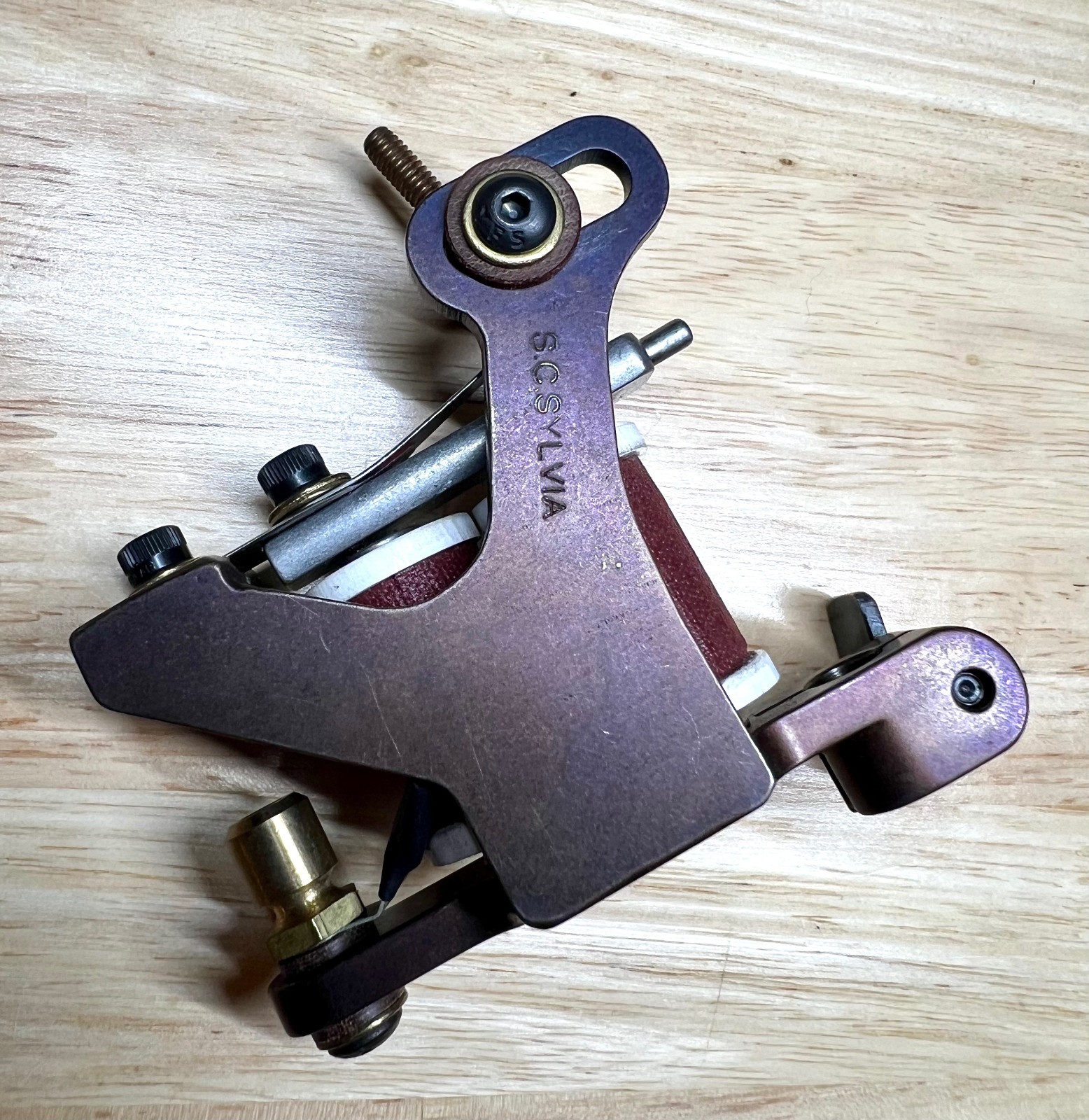 SCOTT SYLVIA Coil Tattoo Machine Coleman Liner Brown EXCELLENT