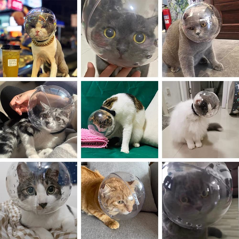 Cat Muzzle Combo Adjustable Hood, Breathable AntiBite Muzzles to Prevent Bit...