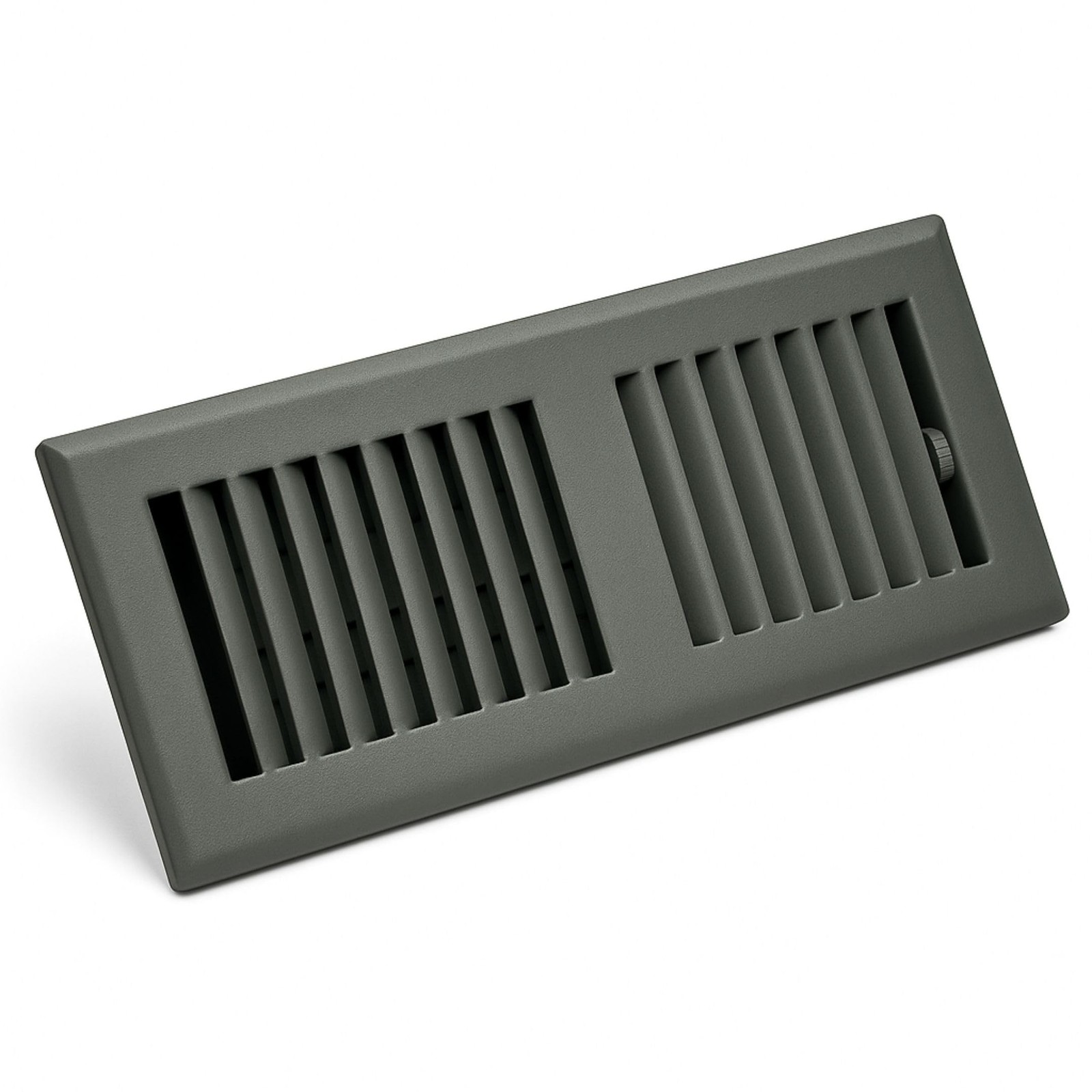 4" x 10" Grey Floor Register 2 Way – Stamped Face Steel Vent Cover, HVAC F