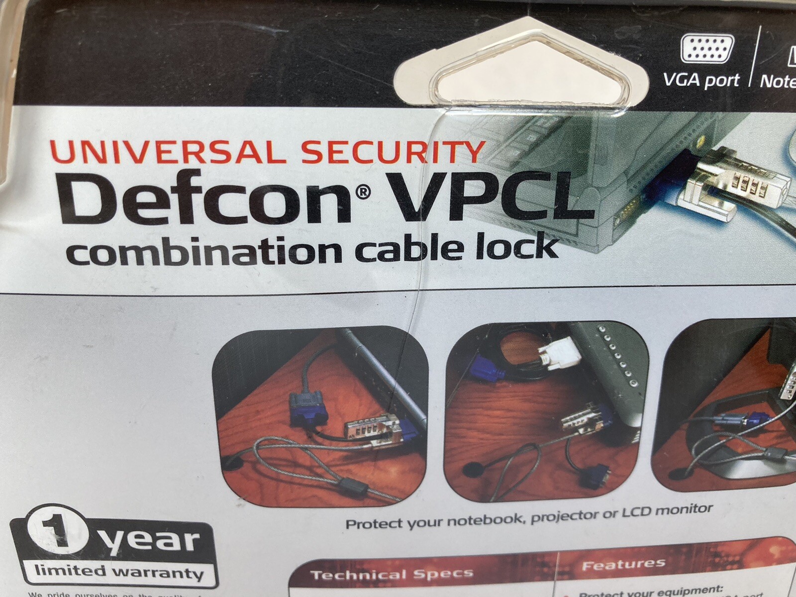 3 Targus Universal Security Defcon VPCL Combination Cable Lock - New