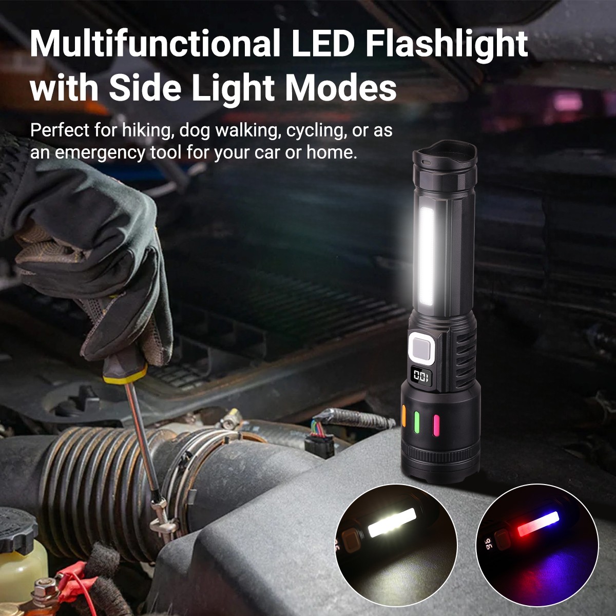 2Pack 99000000lm Tactical Flashlight Super Bright Rechargeable LED Work Lights