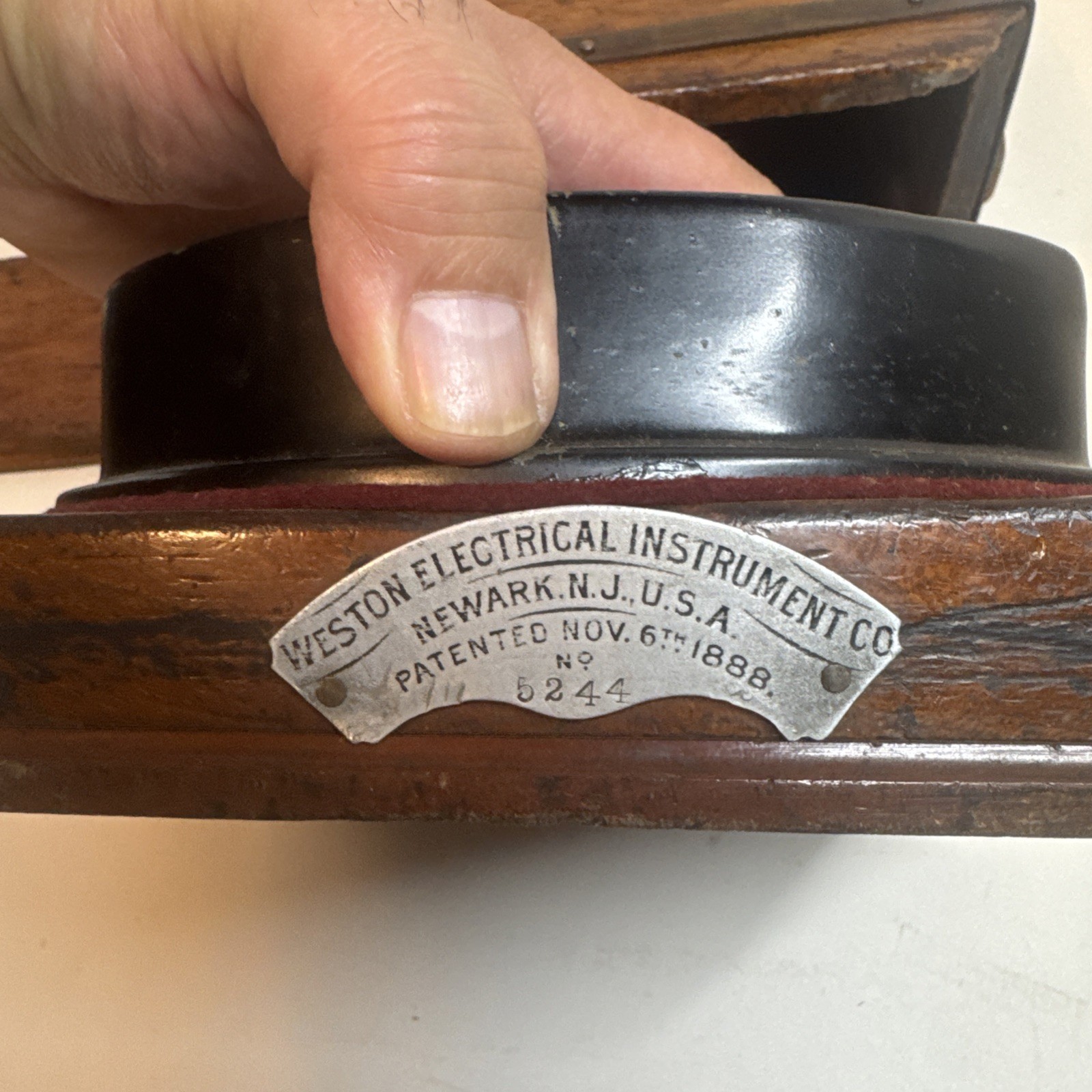 Vintage 1890s Weston Model 1 DC Voltmeter - Original Wood Case