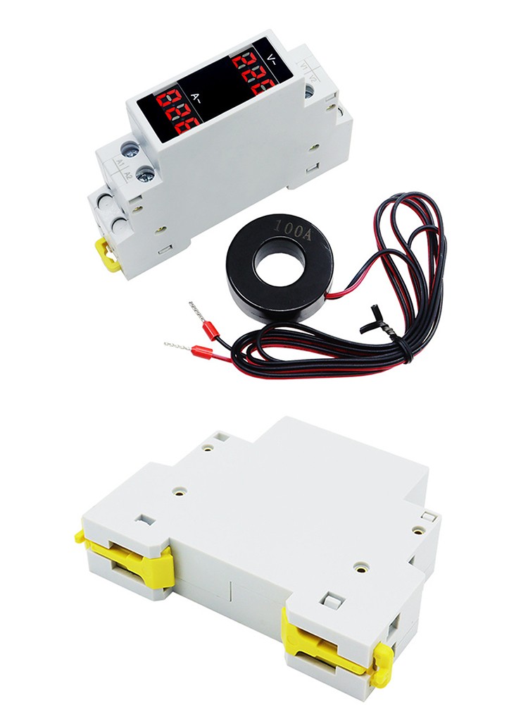 AC 80-500V 100A DIN Rail Ammeter Voltmeter Digital Display Voltage Current Meter