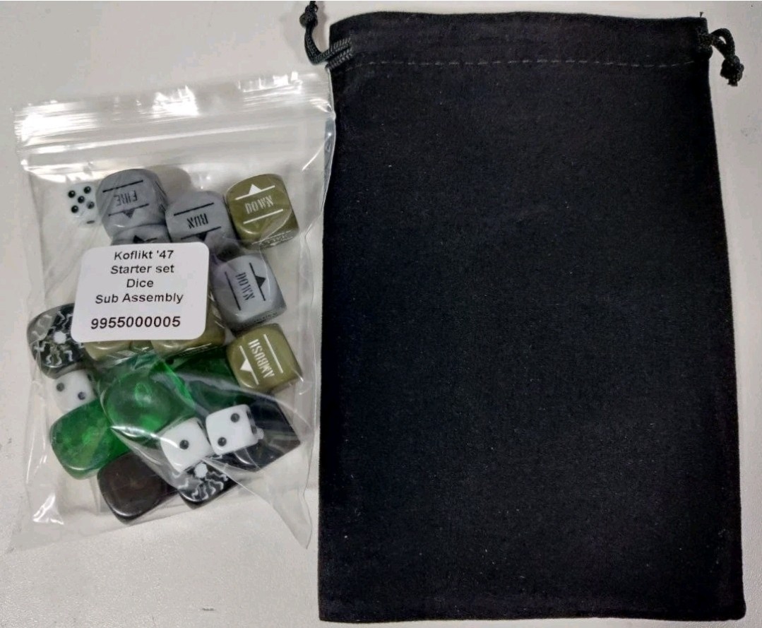 Warlord Games Konflikt 47 Dice Set 26 Dice & Dice Bag from Starter Set