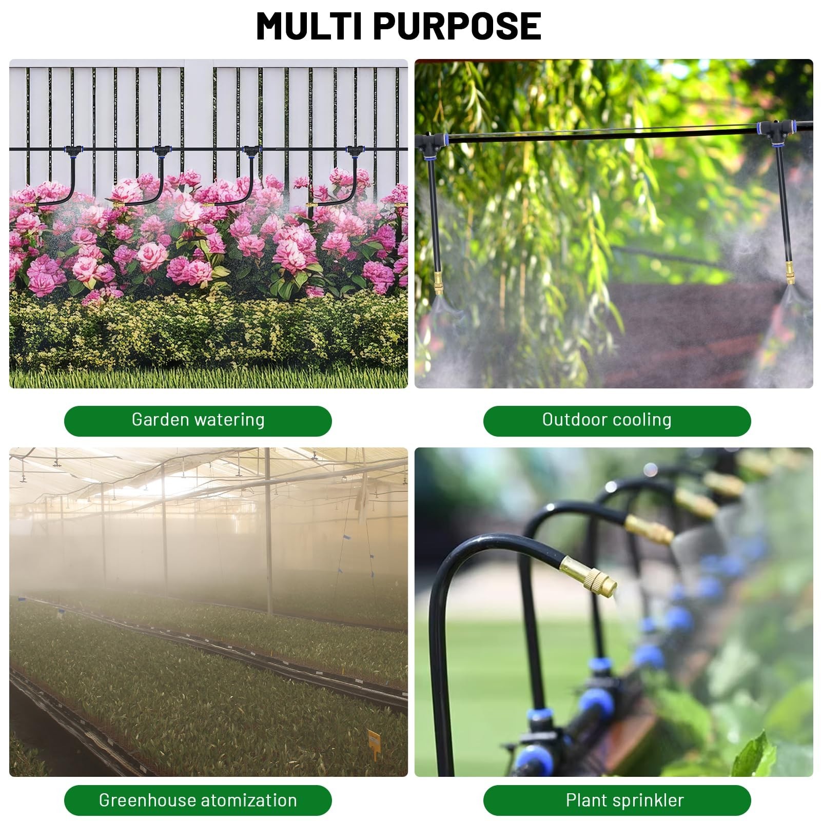 50 FT 360° Adjustable Drip Irrigation System - Automatic Garden Watering, 16 Noz