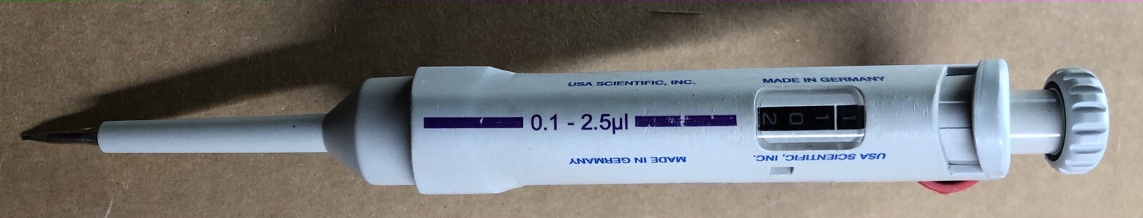USA Scientific microLeader (µLeader) Pipettor, 0.1 - 2.5 µL Volume, 1-Channel