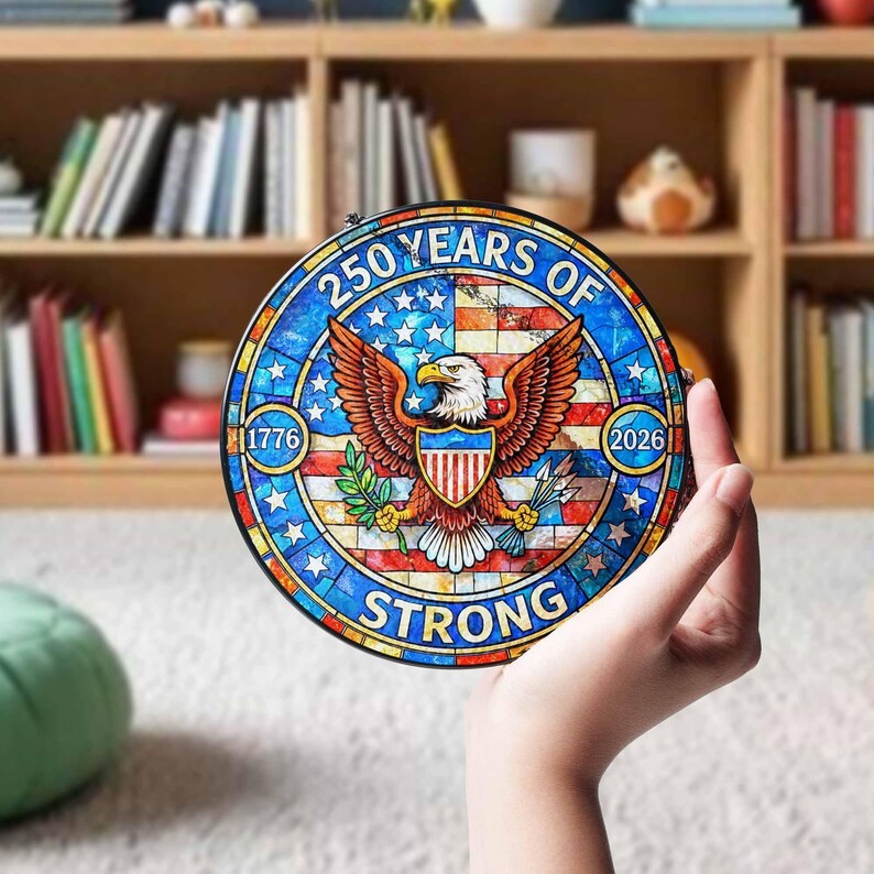 American Strong Stained Glass Suncatcher