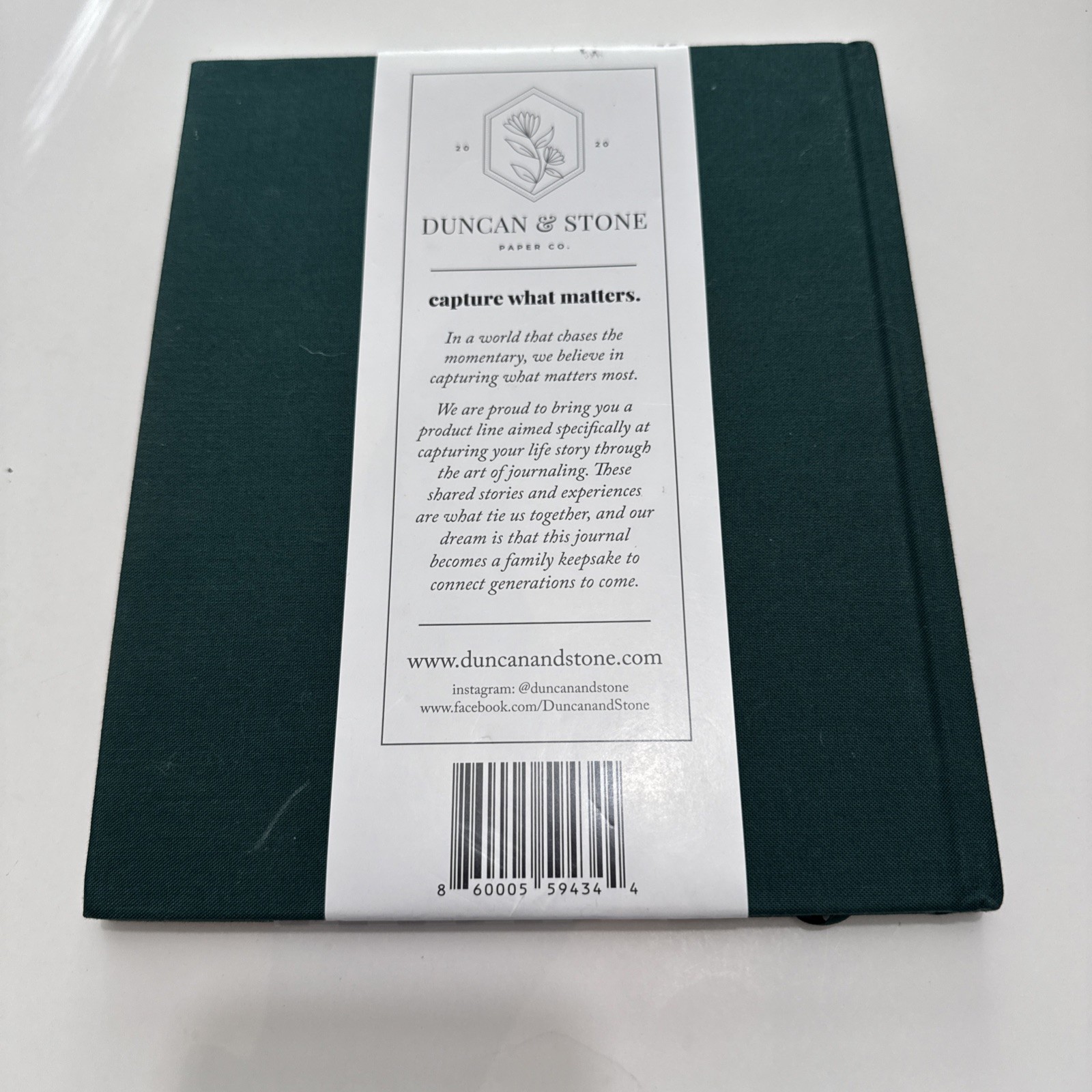Holiday Memory Book by Duncan & Stone - Emerald - Hardback