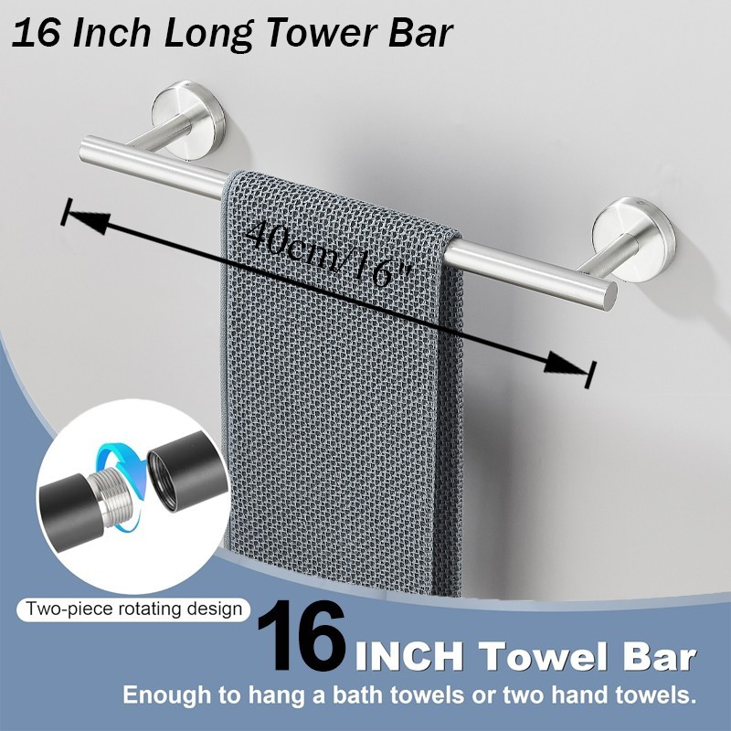 10 PCS Bathroom Hardware Accessories Set Wall Mount Square Tower Bar Set Brushed