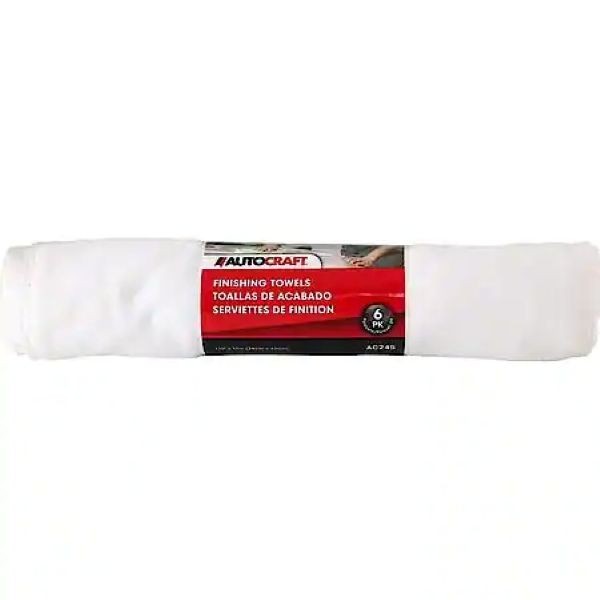 AutoCraft Lint-Free Cotton Finishing Towels: Absorbent Lint-Free Towels, 6 pack