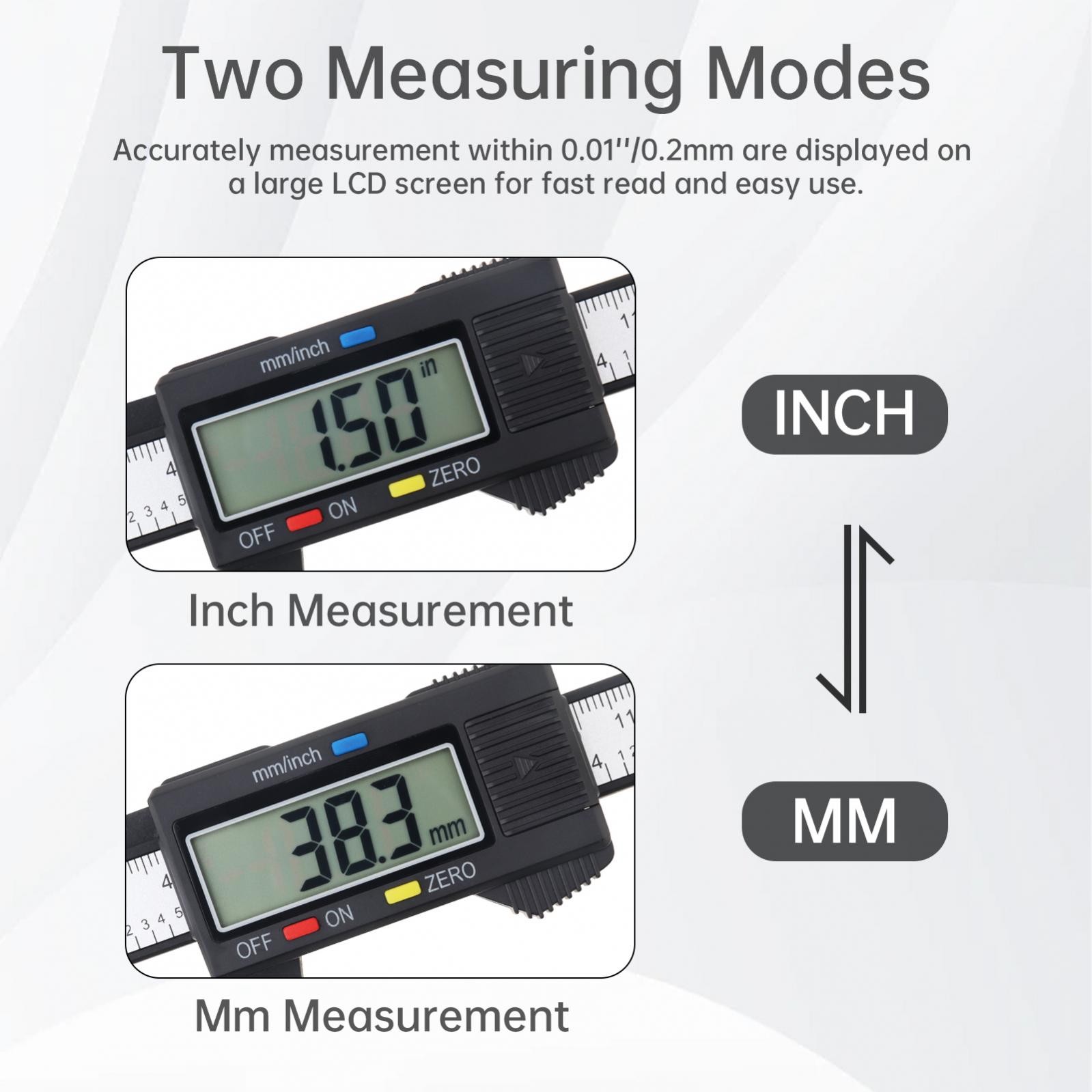 Digital Caliper LCD Screen Display 0-6 inch / 150 mm Electronic Measuring Tool