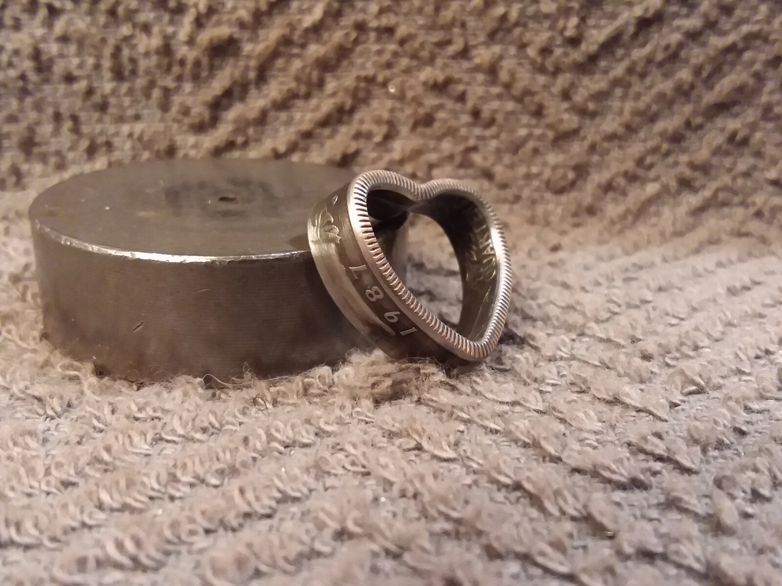 1987 Washinghton Quarter  Heart Pendant  handmade  small 3/4"