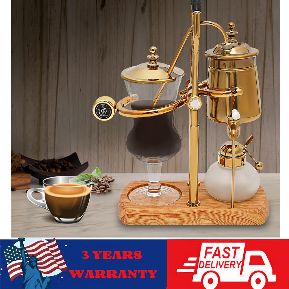 15OZ Royal Belgian Belgium Balance Syphon Coffee Maker Siphon Brewer Golden HOT