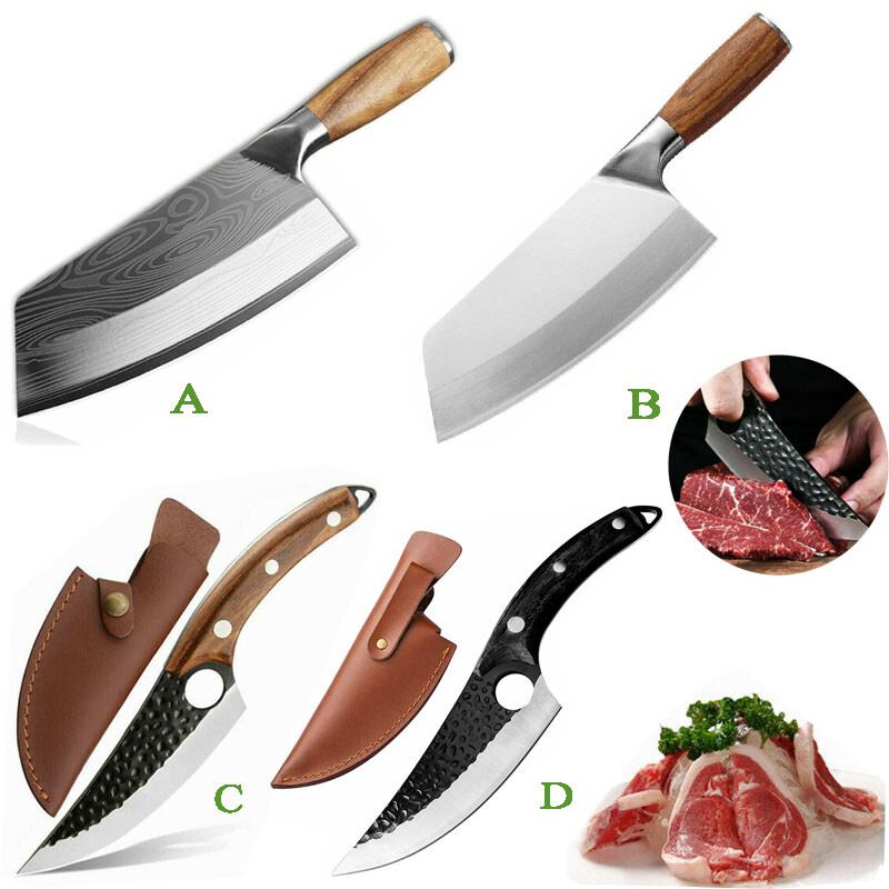 Forged Serbian Chef Kitchen Knife Butcher Boning Cleaver Stainless Hunting Knife
