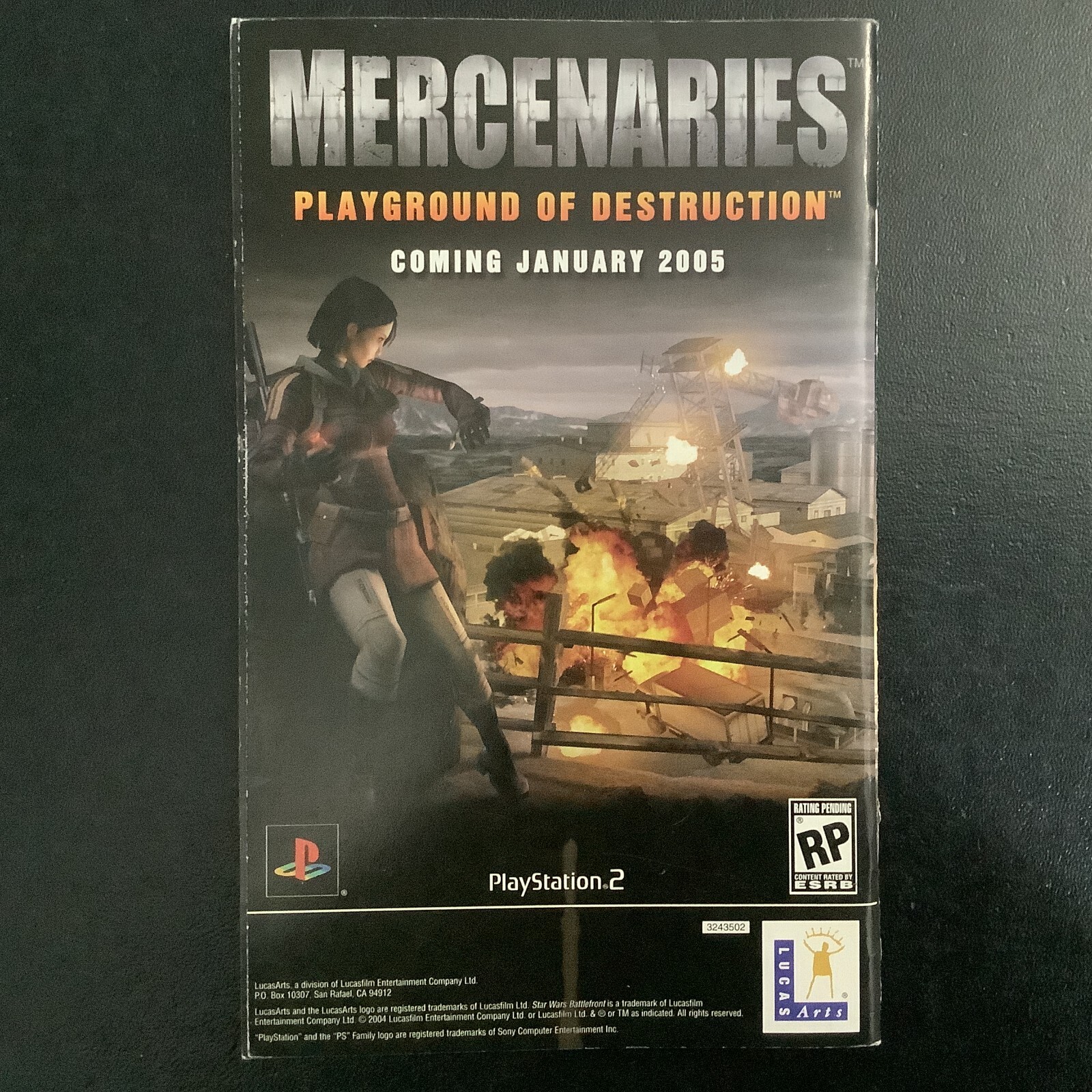Star Wars Battlefront 1 PS2 PlayStation 2 Instruction Manual Only