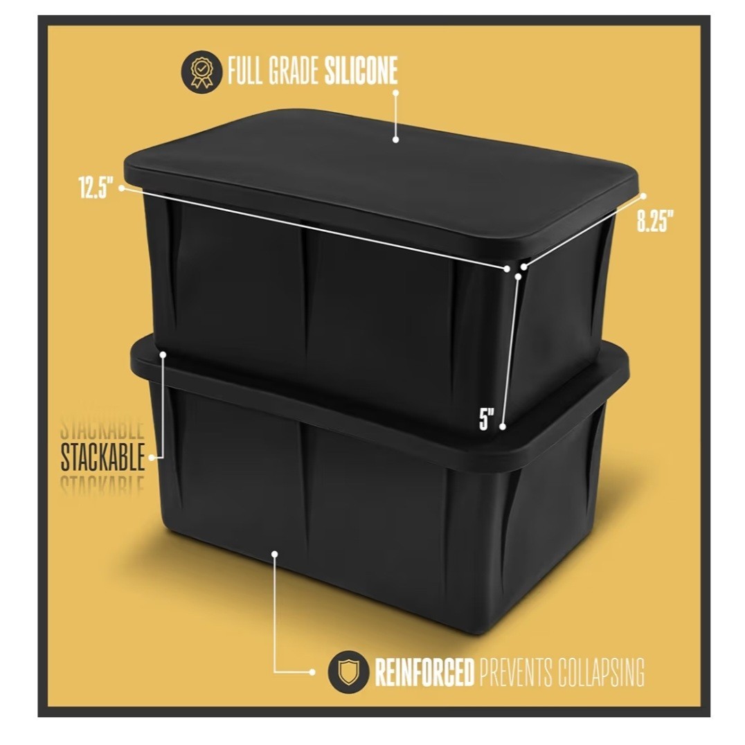 K3P Collection XXL Ice Block Mold With Lid Silicon Open Box