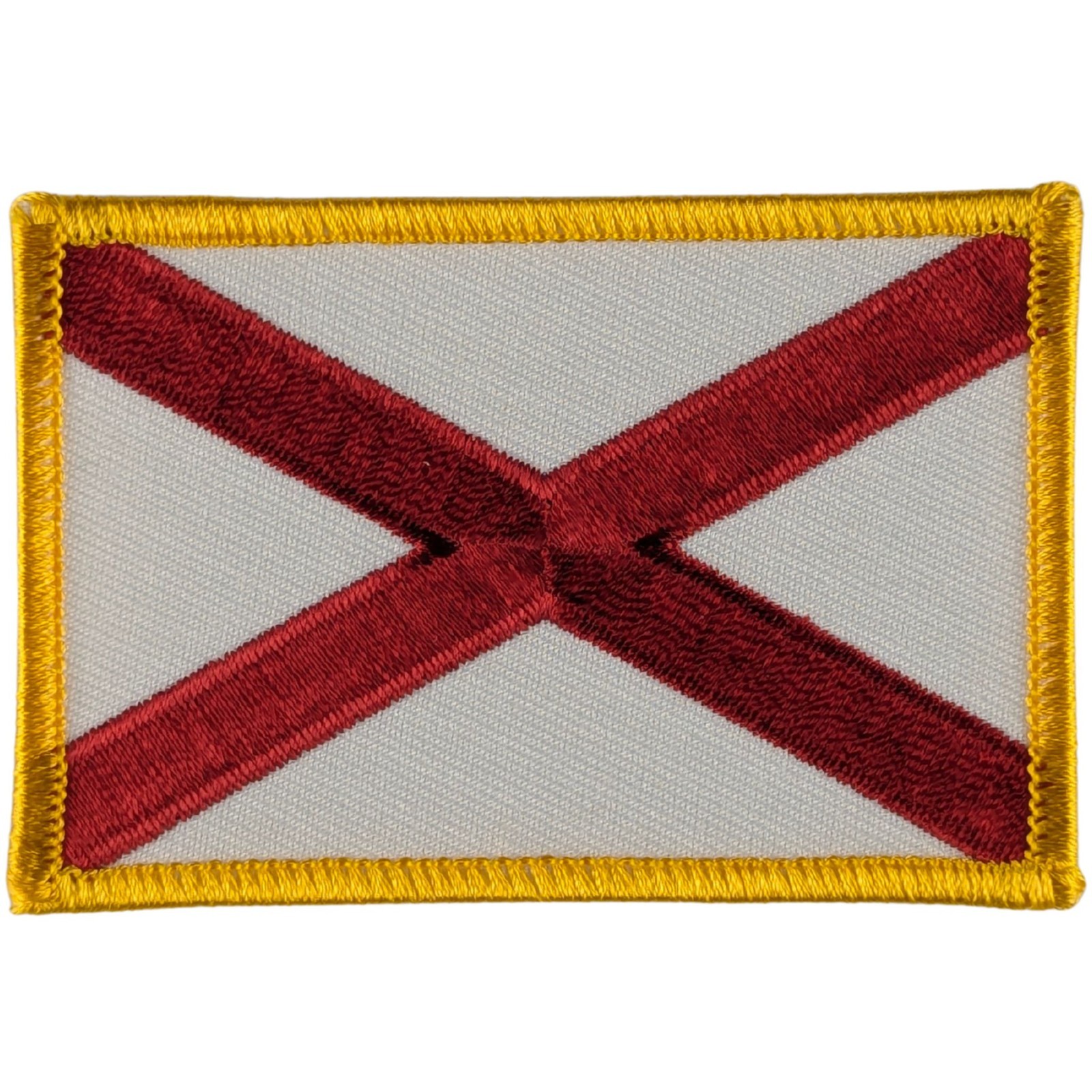 Alabama State Flag Patch - Sew-On - Gold Border
