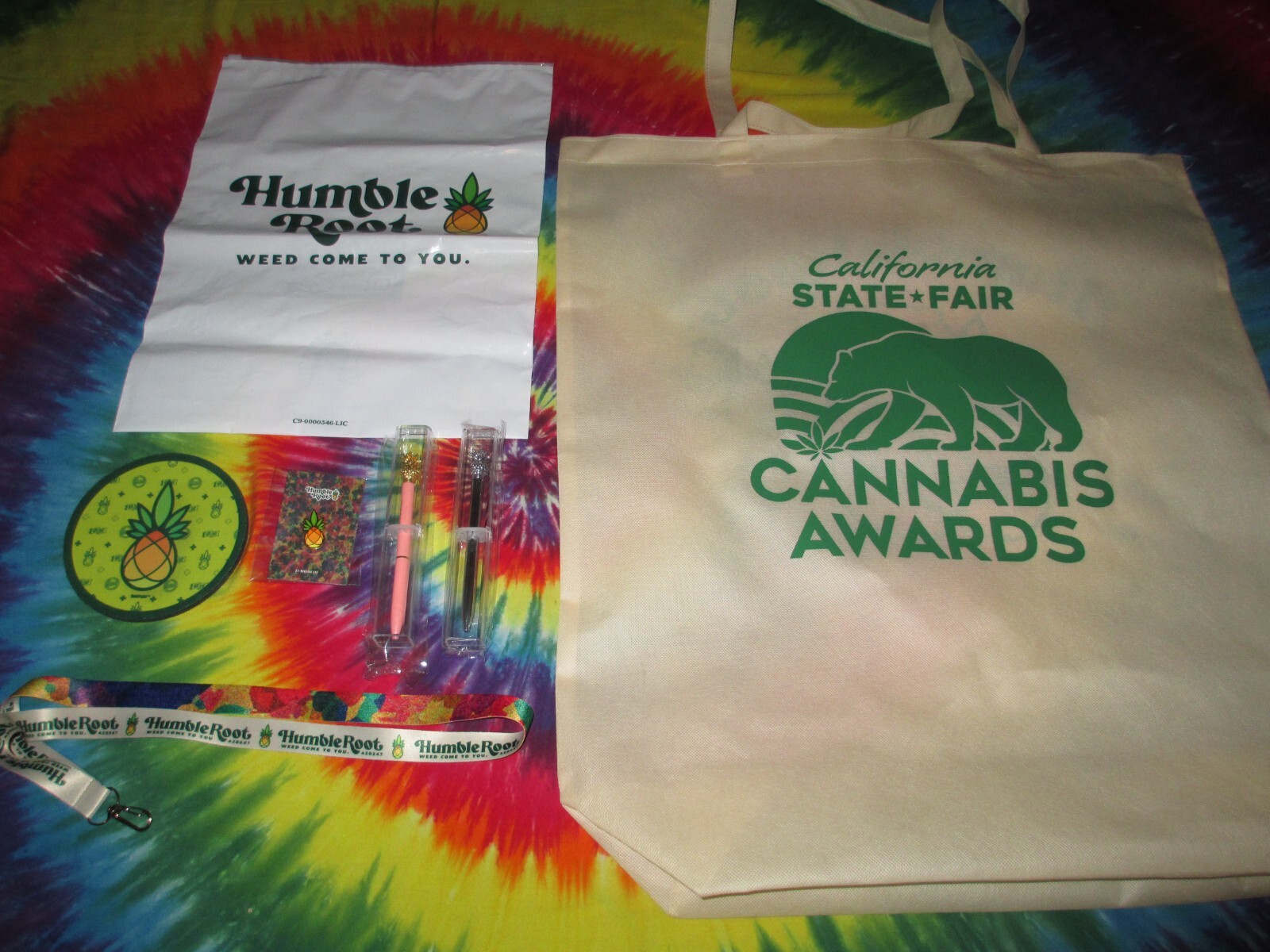HUMBLE ROOT LIFE AIN'T FAIR '23 MARTYJUANA CANNABIS BEAR PINEAPPLE POT LEAF BAG