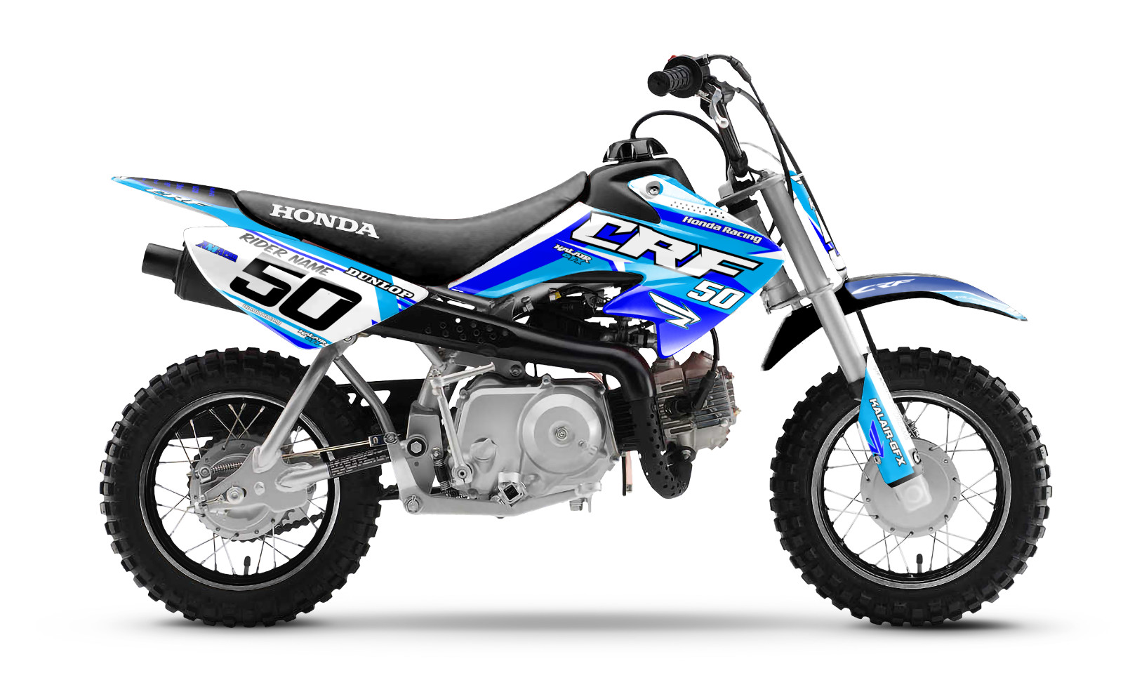 Graphics Kit for Honda CRF50 (2004-2012) or (2013+) Evolution - Blue
