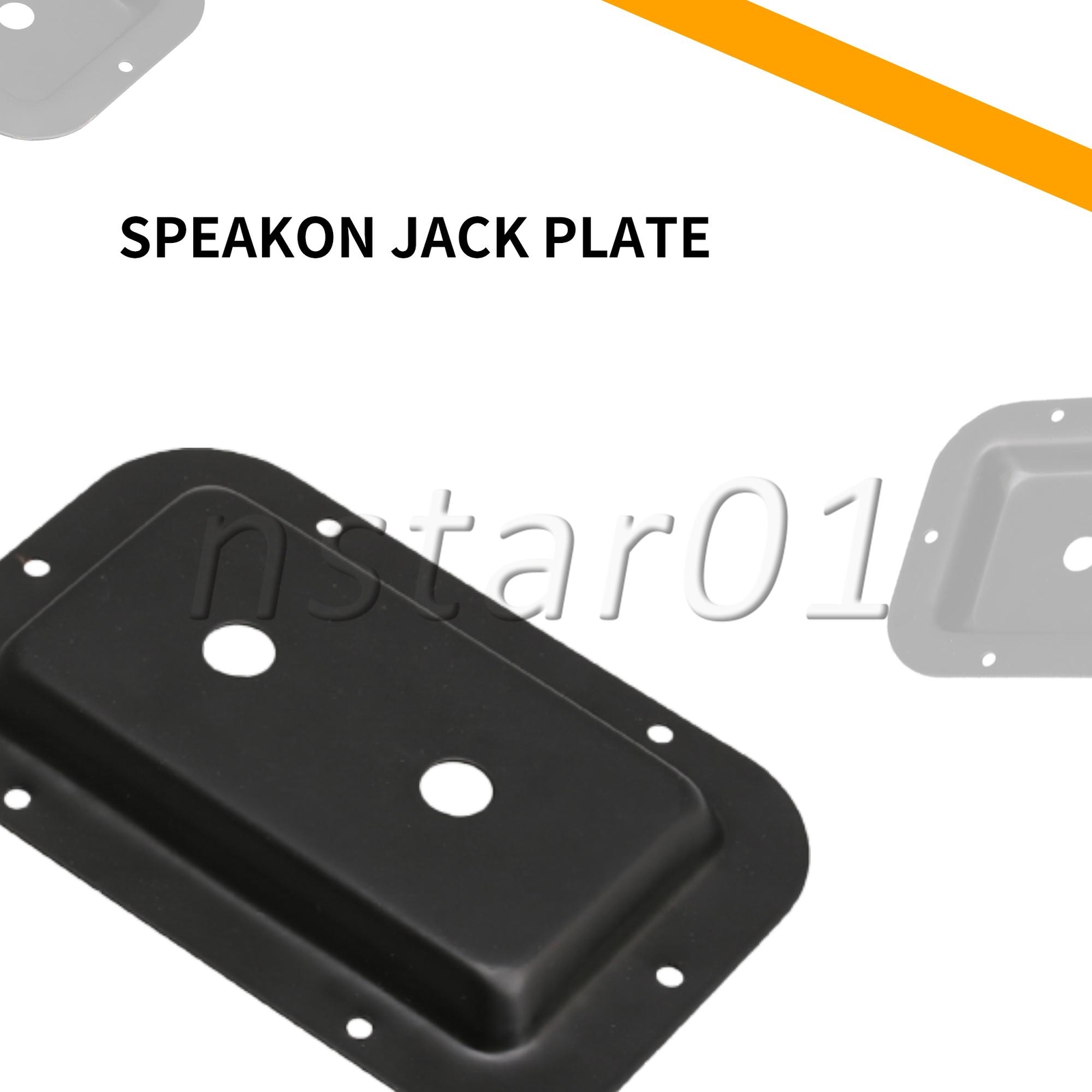 Speaker Cabinet Steel Jack Plates Recessed Dish Boards 1/4inch Set of 2 Black