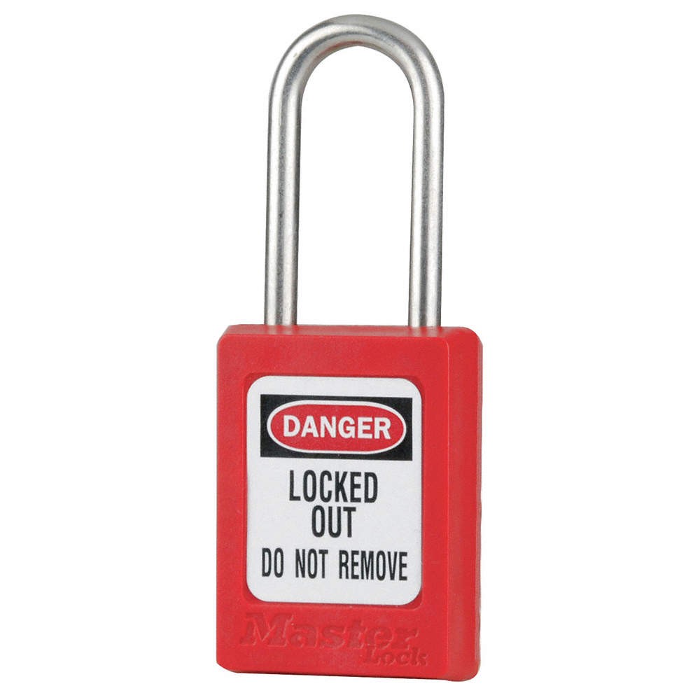 MASTER LOCK S33KAS3RED Lockout Padlock,KA,Red,1-13/16"H,PK3 6MDA3