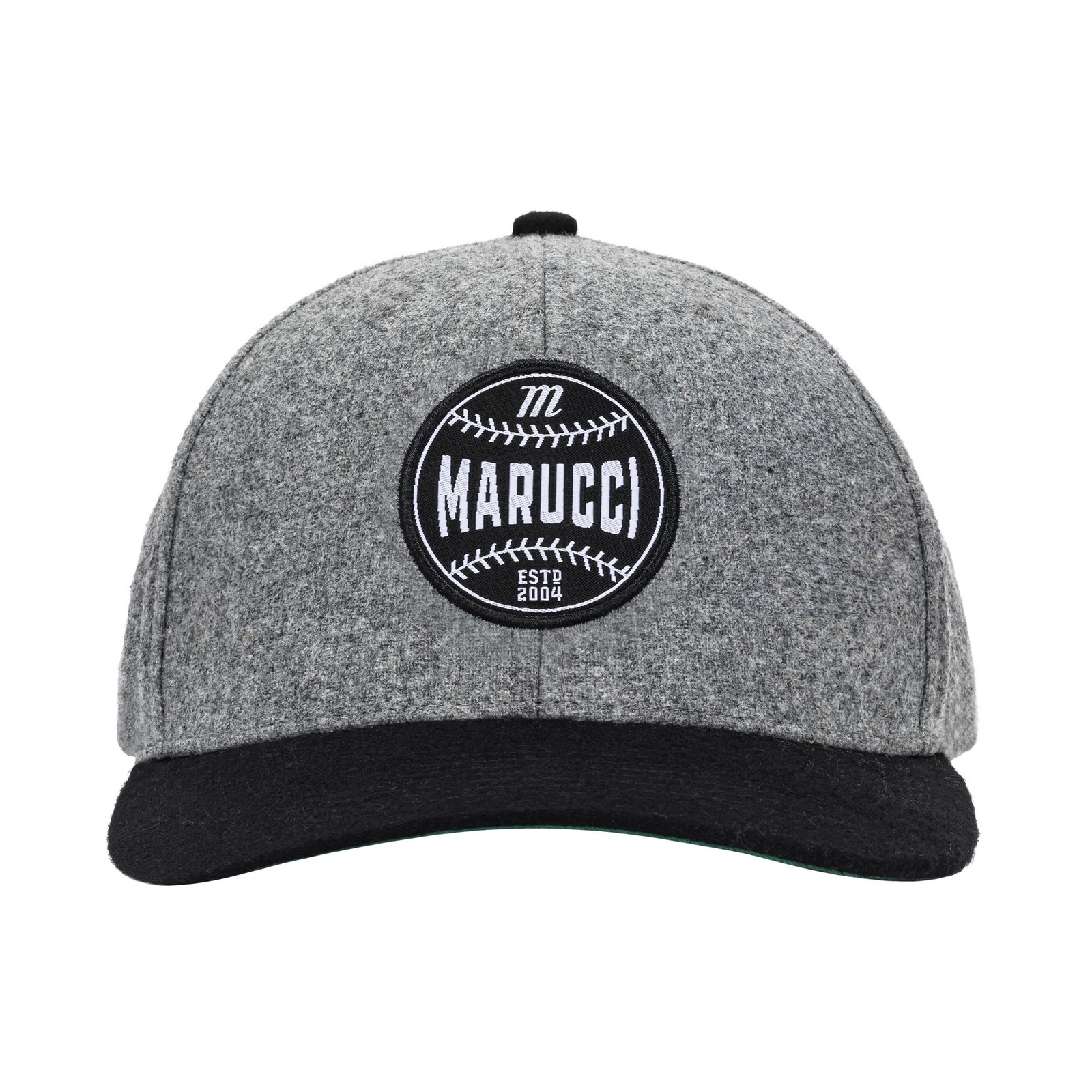Marucci Clubhouse Flatbill Leather Strap Baseball/Softball Hat - Gray/Black