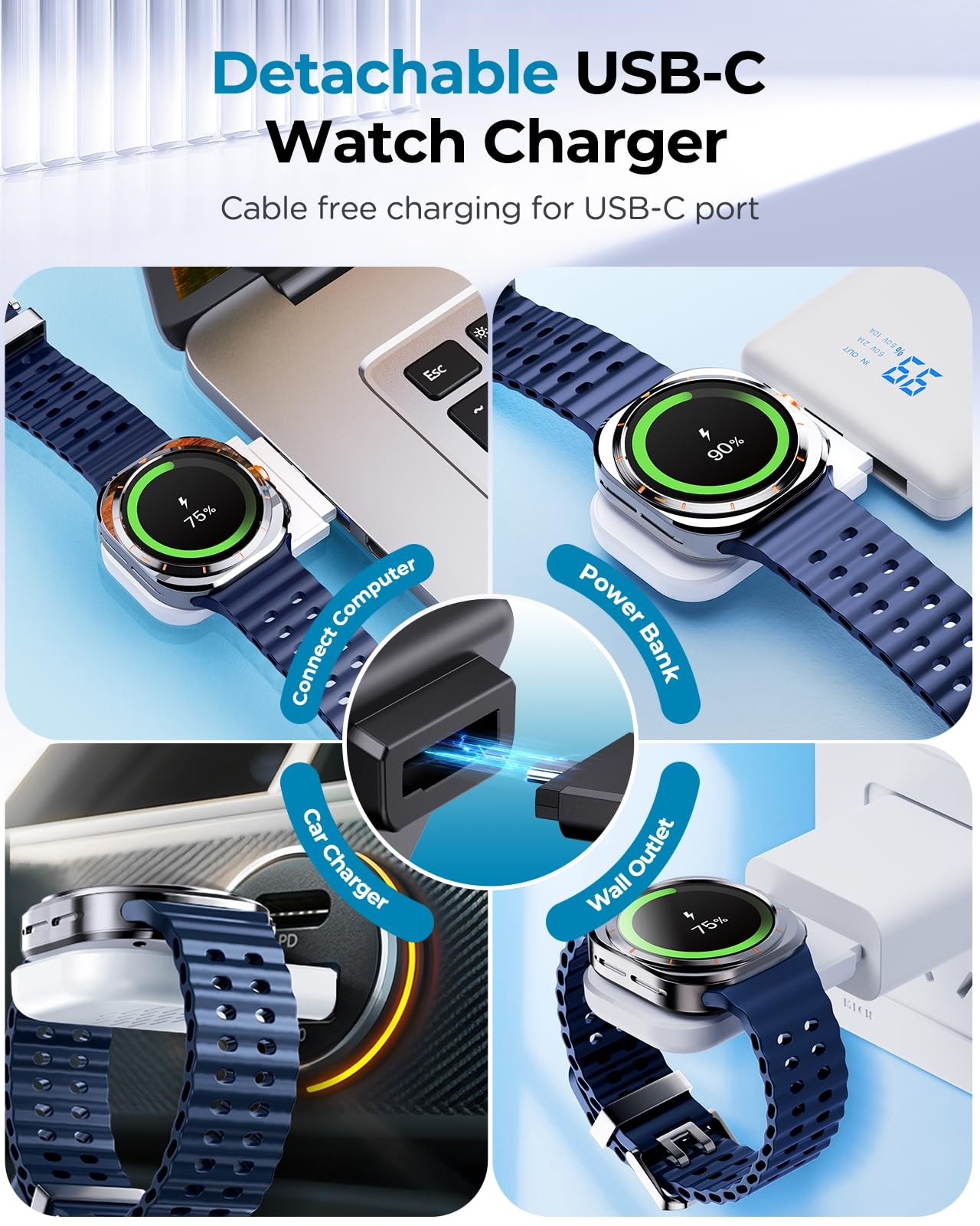 EGV Wireless Charger for Samsung – 3 in 1 Charging Station White