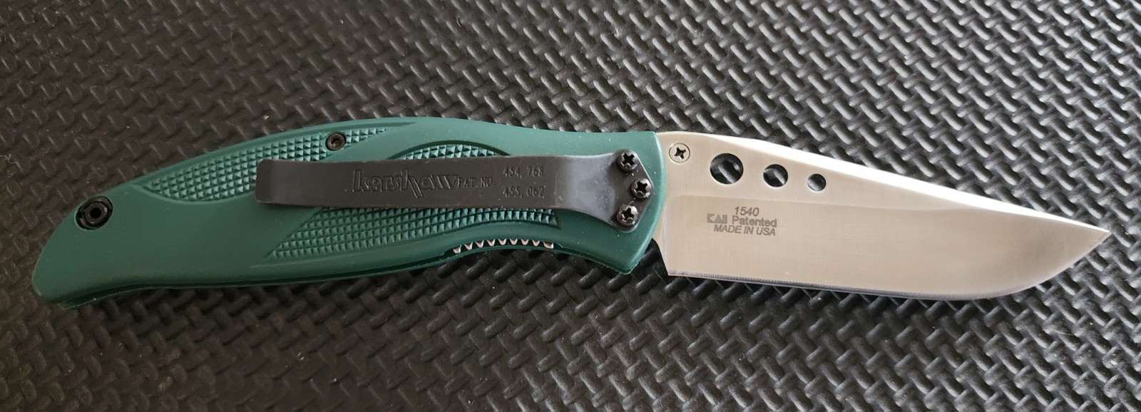 KERSHAW USA 1540 BLIZZARD GREEN HANDLE FOLDING KNIFE