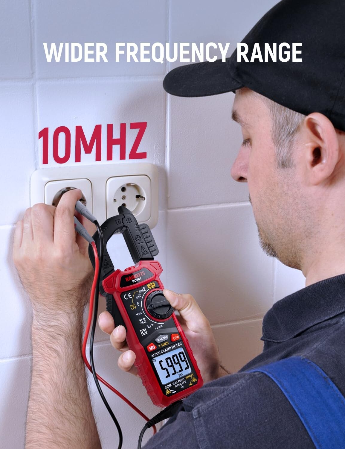 Advanced Digital Clamp Meter - True RMS with D-Shaped Jaw for Safe Testing